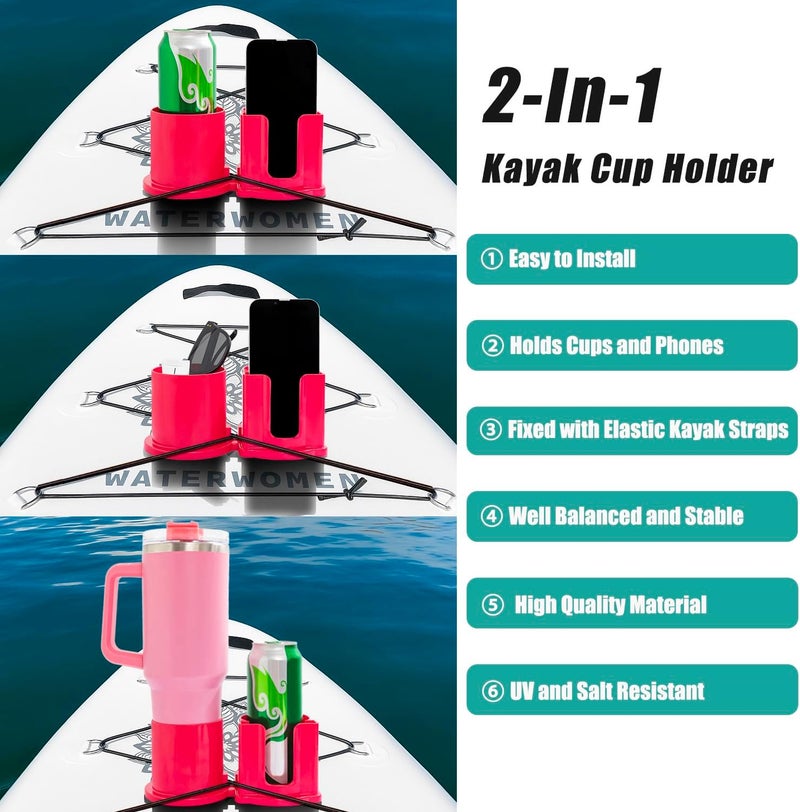 MOSZANDI Paddleboard Cup Holder, Kayak Drink Holder for Paddle Board Cup and Phone Holder, Sup Surfboards Canoes Kayak Paddle Board Accessories for Types of Cup Bottle Drink - Image 4